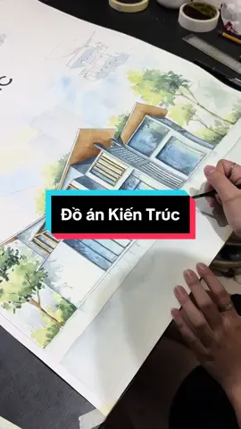 Final work..Lại qua 1 cái đồ án cùng các bạn học viên Kiến Trúc, lúc này vui chứ lúc diễn bài muốn khờ 😅 #lopvecobaymau #lopvemaunuoc #maunuoc #watercolor #doankientruc #sinhvienkientruc #kientruc #uah #architecture#arearnontiktok #fyp 