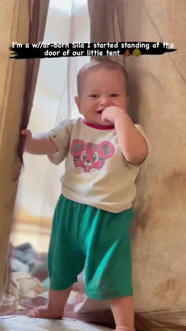‏I’m a w//ar-born Sila I started standing at the door of our little tent ⛺️👶 Sharing and visit my bio 🔗