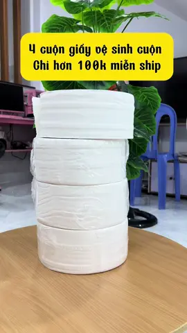Giaay vệ sinh công nghiệp cuộn 4 cuộn hơn 100k#emkieutaphoa #giayvesinh #giayvesinhcongnghiep #giayvesinhcongnghiepcuonlon 