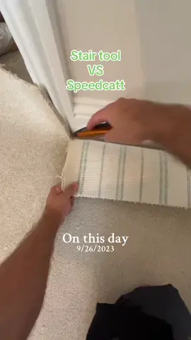 What is the go to these days the stair tools or speed catt #pov #flooring #satisfying #asmr 