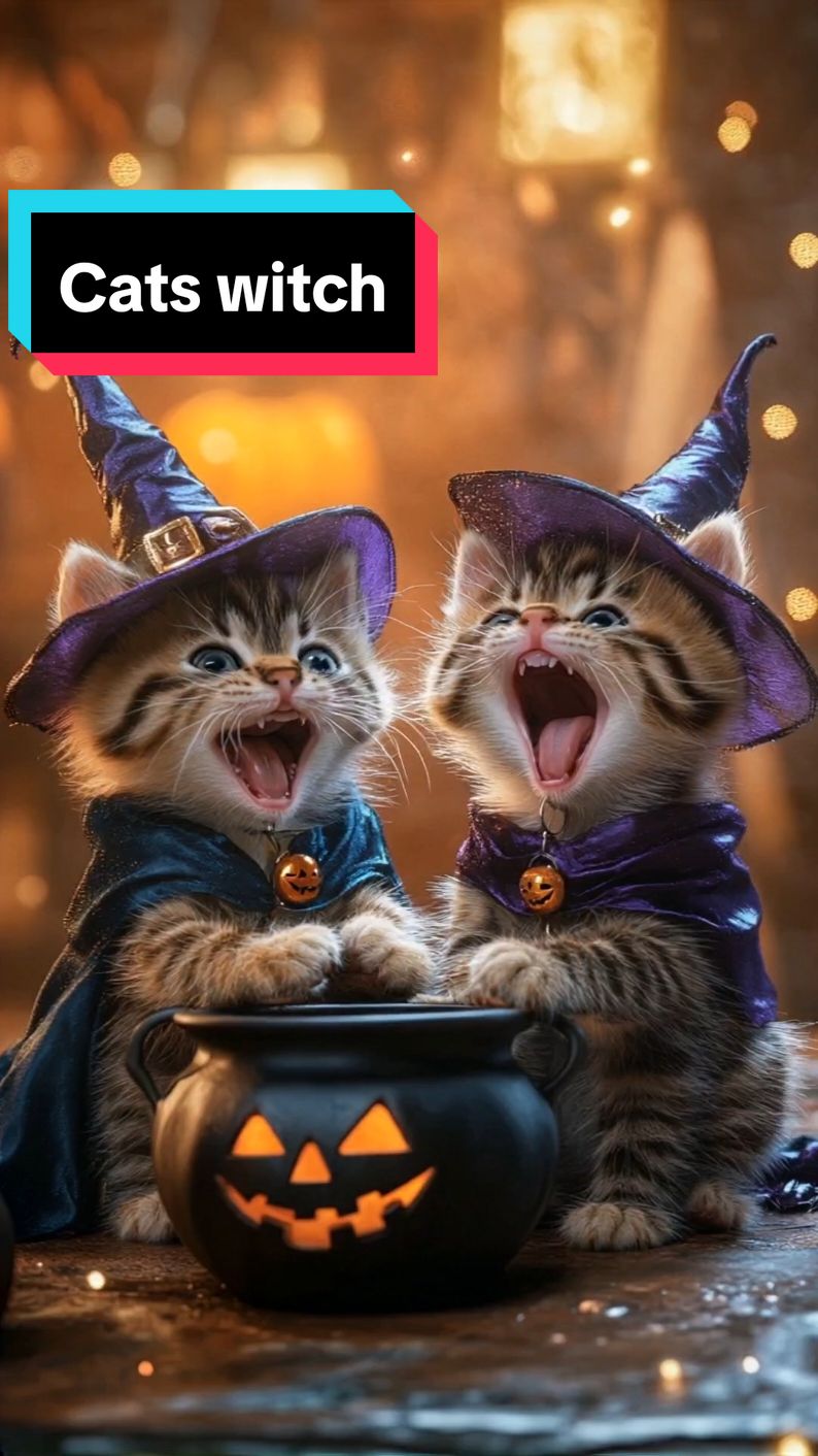 Witchy Kitten Cackle: Halloween Magic with Laughing Cats 🎃✨ #HalloweenCats  #WitchyVibes  #FunnyKittens  #HalloweenMagic  #SpookySeason  #CutePets  #MagicalMoments  #CatsOfTikTok  #KittenLaughs  #Halloween2024 