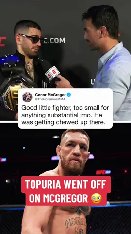 #IliaTopuria had strong words for #ConorMcGregor in response to his tweet to Topuria 😳 #UFC308 #UFC #MMA #combatsports (via Brett Okamoto)