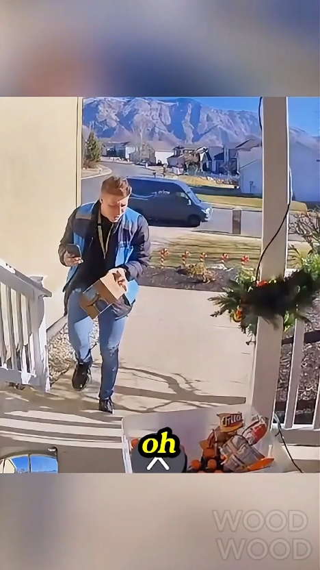 Delivery driver surprised by unexpected gift #woodwood #usa #viral #kindness 