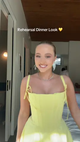 The perfect dress for a boat rehearsal dinner in Austin 💛 I got it from @houseofcb and wore it to a wedding in July.  . #houseofcb #yellowdress #rehearsaldinnerdress #weddingguestdress #weddingguest #weddingguestoutfit 