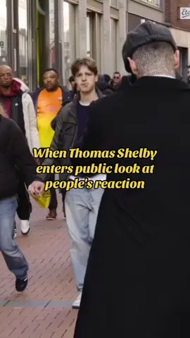 When Thomas Shelby enters public look at people's reaction #inpublic #unitedkingdom #USA #reaction #peakyblinders #thomasshelby 