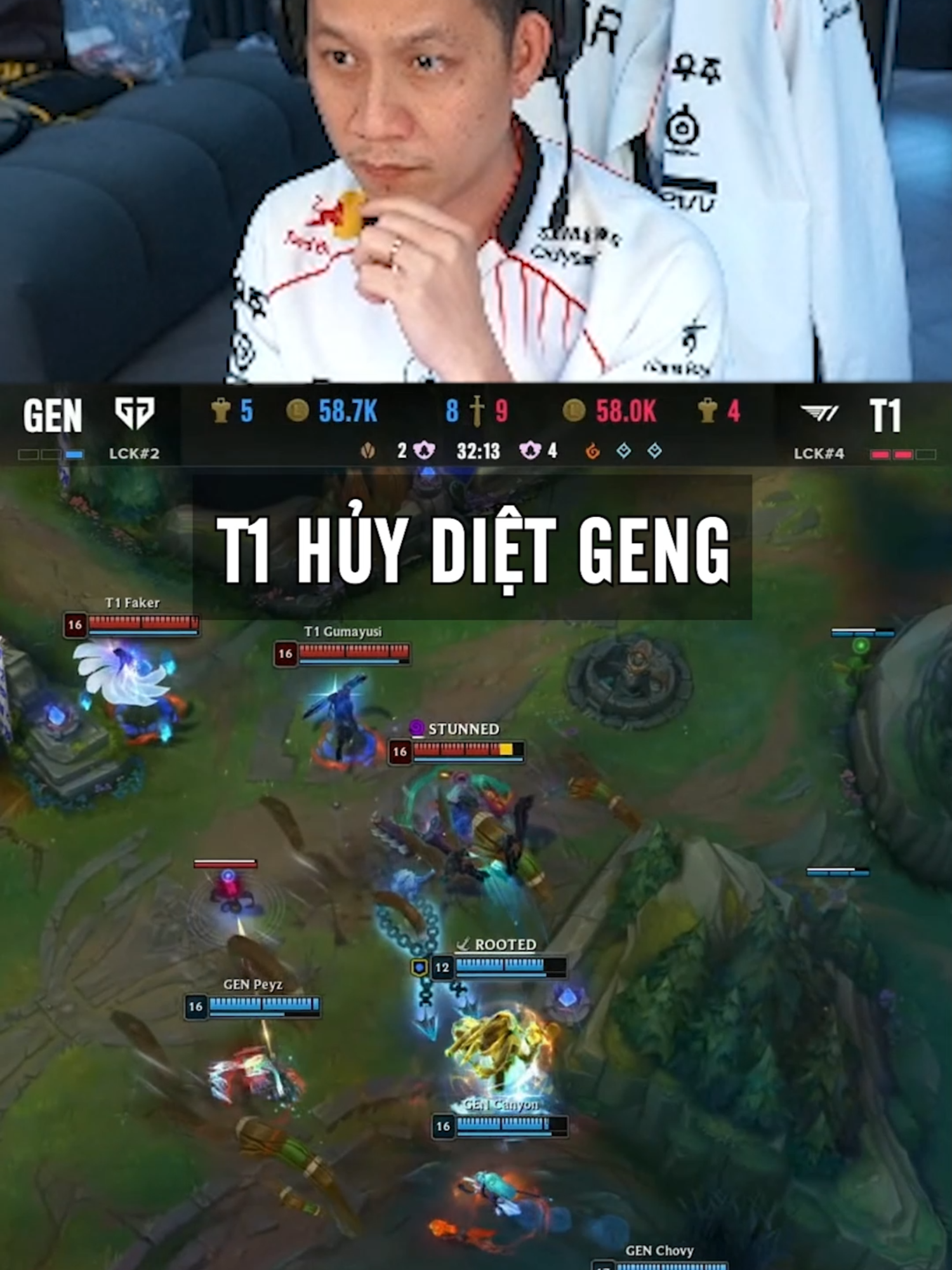 T1 vs GEN ván 4: Dứt điểm GENG #thaygiaoba #reaction #leagueoflegends #xuhuong #viral