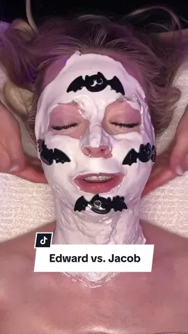 She said “I was really rooting for that guy”  Are you team edward or team jacob? #asmrfacial #asmrspa #asmrhalloween #halloweenfacial #dallasmedspa #twilight #teamjacob #kayandtay