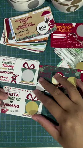 🌟𝑺𝑪𝑹𝑨𝑻𝑪𝑯 𝑪𝑨𝑹𝑫🌟 Available na po ang ating Christmas scartch card •Perfect pang gift sa ating mga inaanak at mahal sa buhay 🥰 (expect the unexpected) •Perfect din sa mga games na gaganapin ng bawat family gathering 🥰😍 I-scratch mo na ang regalong gusto mong matanggap mula kay ninong, ninang, nanay,tatay,tita at tito at mula sa ating pinakamamahal na pamilyang patuloy na nagsasama at nabubuo sa araw ng Pasko at Bagong Taon. ₱70.00 pesos (10pcs per pack) ₱60.00 pesos min of 3packs #Christmas  #christmasgiftideas  #newyear  #fyp  #fypシ  #inknikhulit04  #christmasgifts #everyone #followers➕ #tiktokviral #tik_tok #tiktokshop 