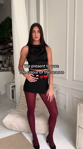 Our new bordeaux tights are perfect for the it girls this fall✨🤍 They will have everyone on the street stopping you to ask where your outfit is from🤌🏻🫶🏻 #tights #falloutfits #outfitinspo 