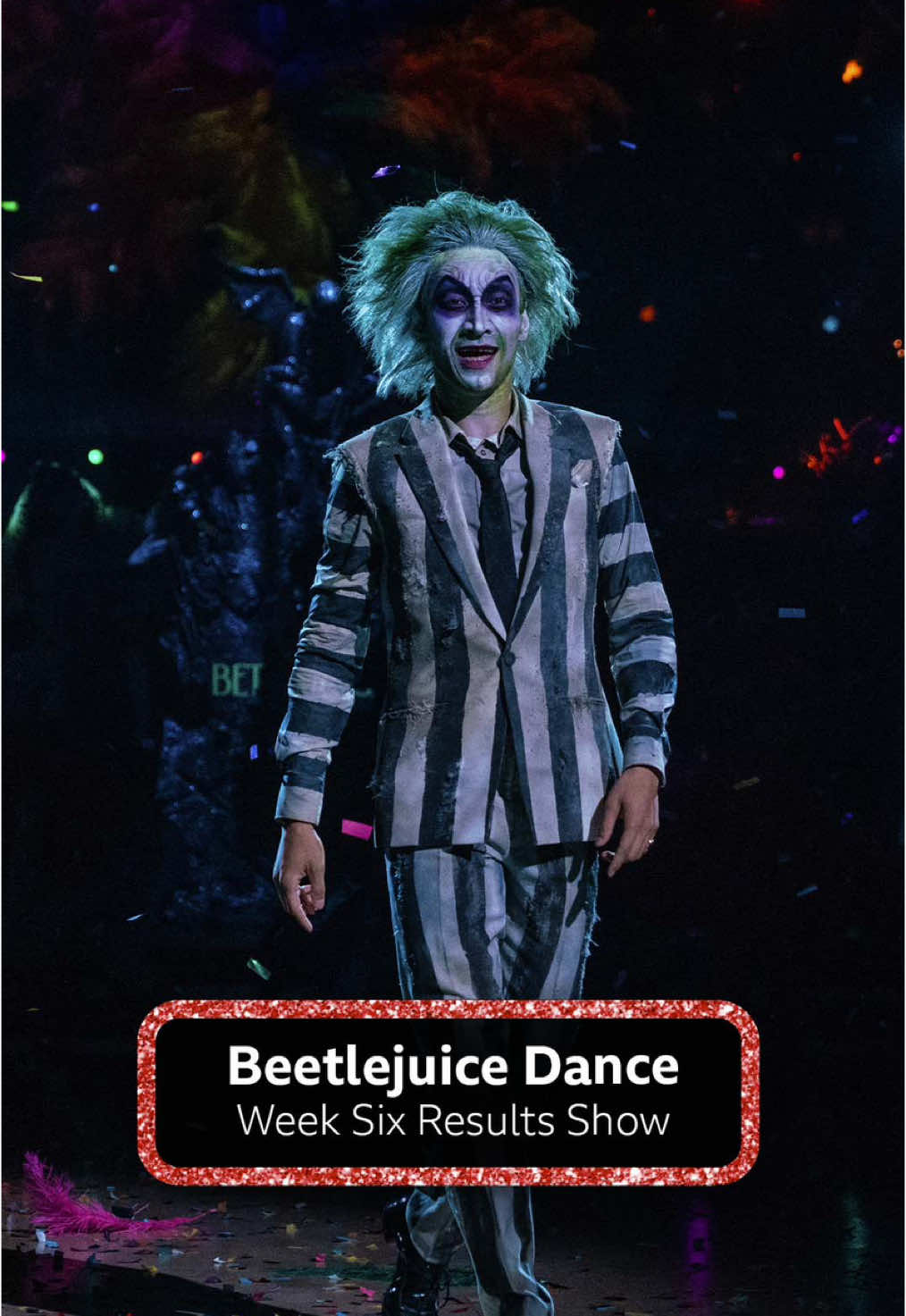 It's showtime... ☠️ Our Pros turned on the juice and shook loose during this brilliant Beetlejuice themed dance 🖤 #Strictly 