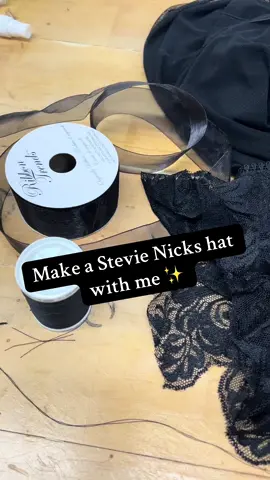 Make a Stevie Nicks hat with me ✨🌙 Part 2 coming soon!#fashion #halloween #diycostume #stevienicks #fyp #sewingtiktok #witchtok #fleetwoodmac 