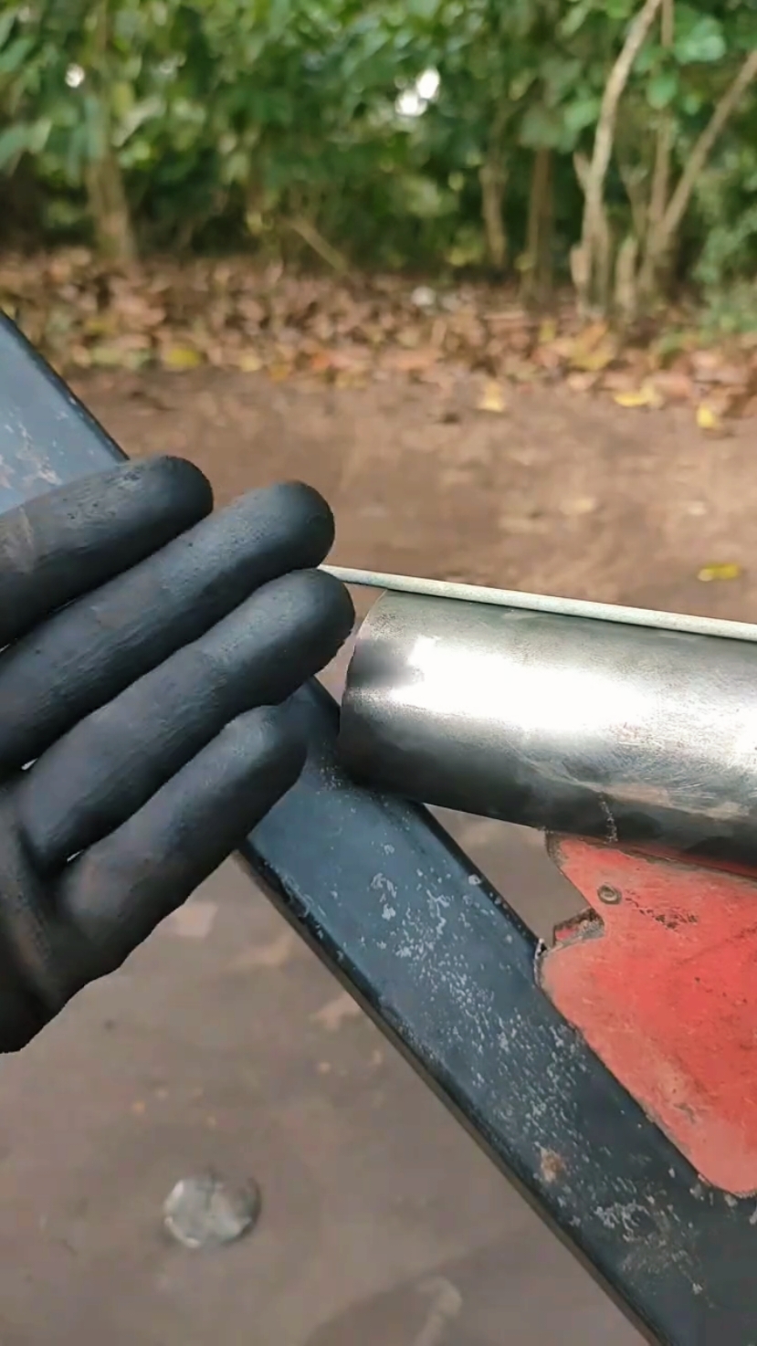 Technique of joining pipes on square tubes in this position . . . . . . #welding #weldingtips #skills #weldlife #tiktokusa 