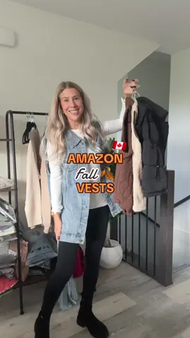 which fall vest from @Amazon is YOUR favourite?? 🍂🧡 find them all under “outerwear” on my storefront! #amazonfashion #amazoncanada #affordablefashion 