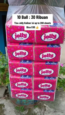 Paket pembelian 10 pack Tisu Jolly Kuliner isi up to 200 sheets. #tisujolly #tisumurah #tisuviraltiktok 