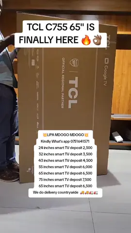💥LIPA MDOGO MDOGO💥 Kindly What's app 0751641571  24 inches smart TV deposit 2,500 32 inches smart TV deposit 3,500 43 inches smart TV deposit 4,500 55 inches smart TV deposit 6,000 65 inches smart TV deposit 6,500 75 inches smart TV deposit 7,500  65 inches smart TV deposit 6,500 We do delivery countrywide  🚚🚚🚛🚛#kenyatiktok_kenya #kenyatiktok_kenya #kenyansinqatar #kenyansinsaudia #kenyansinsaudia #kenyansinqatar 