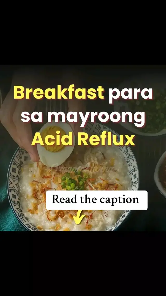 Mga Healthy at Murang Almusal para sa mga Pilipinong may Acid Reflux 🥣🍌 1. Oatmeal na may Saging o Mansanas 🍌🍎  • Bakit Maganda? Ang oatmeal ay may mataas na fiber at mababang acid, kaya’t madali itong natutunaw at hindi nagdudulot ng acid reflux. Ang saging at mansanas ay mga prutas na mababa ang acid at may natural na antacid effect.  • Paano Gawin: Magluto ng oatmeal gamit ang tubig o almond milk, at idagdag ang hiniwang saging o mansanas bilang toppings. 2. Kamote (Sweet Potato) 🍠  • Bakit Maganda? Ang kamote ay may natural na fiber at mababa ang asukal, kaya’t madaling tunawin at hindi nagpapataas ng acid sa tiyan. Magandang source din ito ng complex carbs para sa sustained energy.  • Paano Gawin: Pakuluan o i-bake ang kamote, at kainin ito bilang agahan. Pwede rin itong ihalo sa oatmeal o isama sa banana smoothie para sa dagdag na sustansya. 3. Lugaw na may Itlog 🥣🍳  • Bakit Maganda? Ang lugaw ay banayad sa tiyan at madaling tunawin, habang ang itlog ay magandang source ng protein na mababa sa acid. Ang combination na ito ay hindi magdudulot ng irritation sa tiyan.  • Paano Gawin: Magluto ng plain lugaw at idagdag ang itlog na nilaga o poached para maging light ngunit masustansyang agahan. 4. Whole Wheat Pandesal na may Peanut Butter o Avocado 🥑🍞  • Bakit Maganda? Ang whole wheat pandesal ay mababa sa acid at may fiber, kaya’t nakakatulong sa digestion. Ang peanut butter at avocado ay may healthy fats na hindi nagpapataas ng acid sa tiyan.  • Paano Gawin: Kumuha ng whole wheat pandesal at lagyan ng peanut butter o durog na avocado. Siguraduhing kaunti lamang ang peanut butter dahil mataas ito sa calories. 5. Banana Smoothie na may Oats at Almond Milk 🍌🥛  • Bakit Maganda? Ang banana smoothie ay mababa sa acid at mayaman sa fiber mula sa oats. Ang almond milk ay mababa rin sa acid kumpara sa dairy milk, kaya’t hindi ito nagpapalala ng acid reflux.  • Paano Gawin: I-blend ang isang saging, isang kutsara ng oats, at almond milk. Pwede ring magdagdag ng kaunting honey o chia seeds para sa extra fiber. 6. Malunggay o Spinach Omelette 🥬🍳  • Bakit Maganda? Ang malunggay at spinach ay mga gulay na alkaline at mayaman sa nutrients na hindi nagdudulot ng acid reflux. Ang itlog ay mataas sa protein ngunit mababa sa acid, kaya’t mainam ito sa tiyan.  • Paano Gawin: Igisa ang malunggay o spinach at idagdag ito sa binating itlog para sa masustansyang omelette. Iwasan ang paggamit ng mantikang mataas sa fat. 7. Saging at Whole Grain Cereal na may Almond Milk 🥣🍌  • Bakit Maganda? Ang whole grain cereals ay may fiber na magaan sa tiyan, at ang saging ay may natural na antacid na nakakatulong sa pag-neutralize ng acid.  • Paano Gawin: Kumuha ng whole grain cereal at idagdag ang hiniwang saging at almond milk.