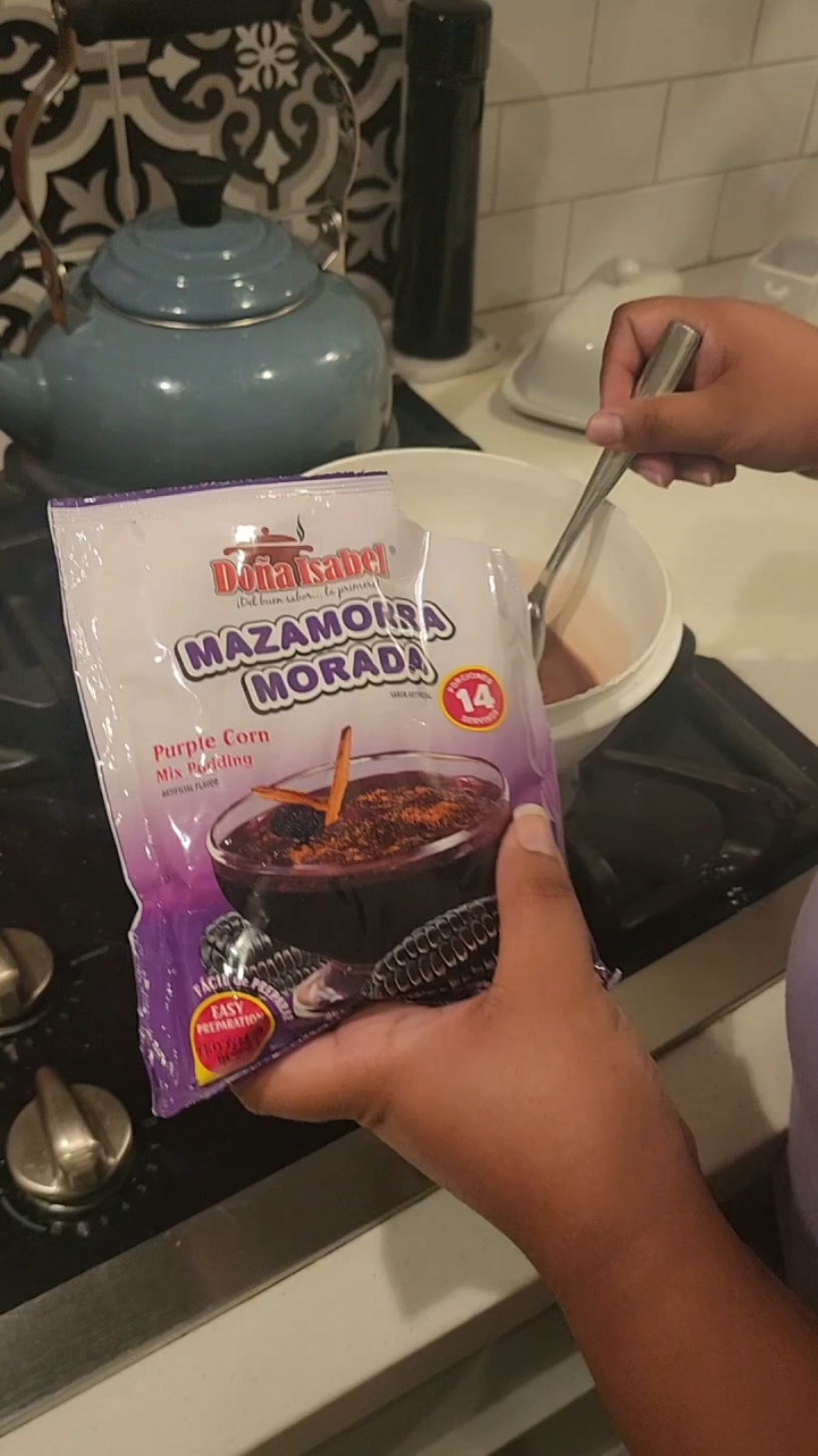 Mazamorra morada de sobre 😅 #usa #Perú #fyp #mazamorramorada #comida #food 
