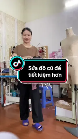 Sửa đồ cũ thành đồ mới để tiết kiệm hơn nè #maytheoyeucau #suaquanao #mayvacungmio #customclothing #viral 