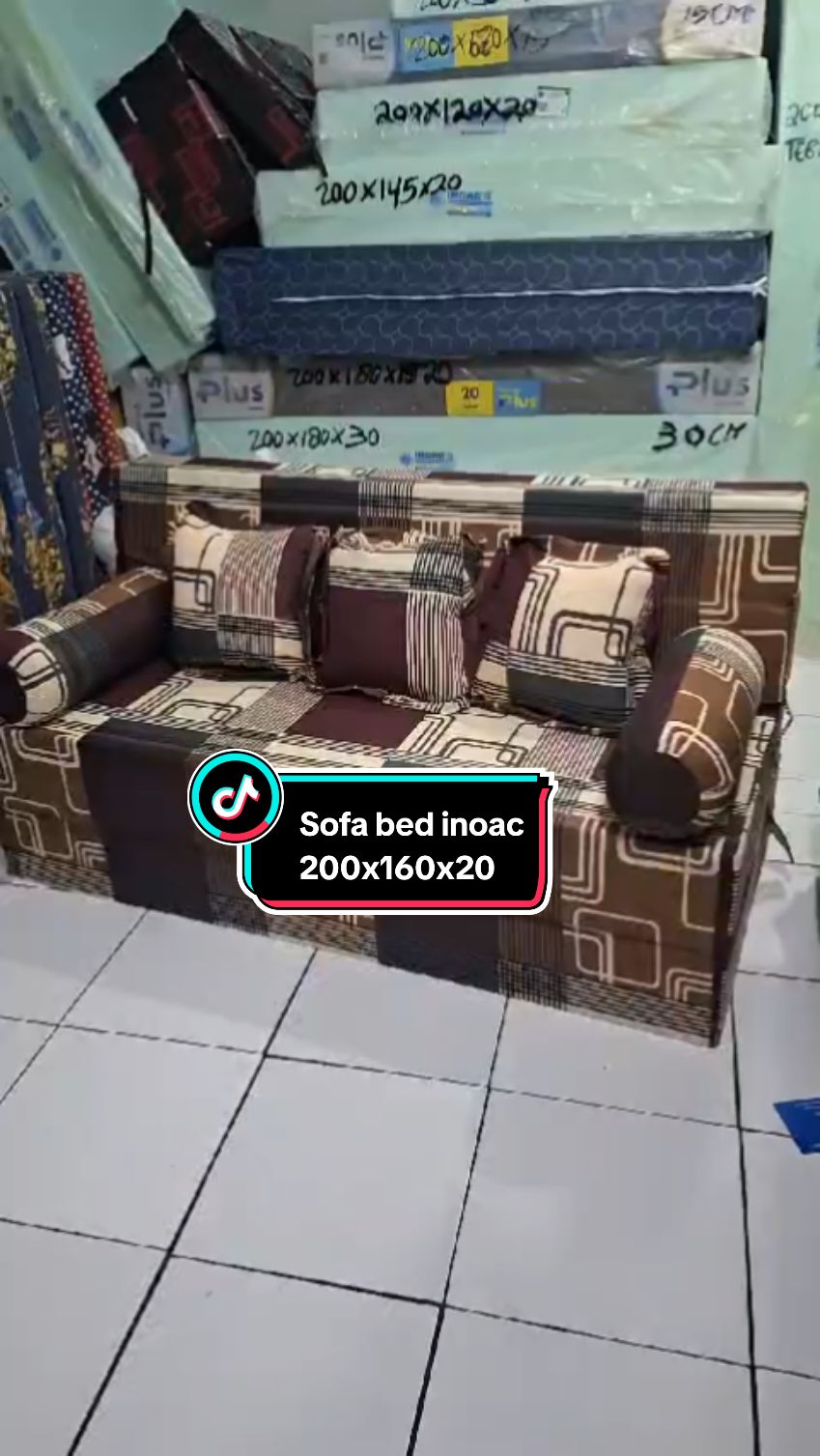 Sofa bed INOAC Ukuran 200x160x20 Multipungsi bisa jadi kasur bisa jadi sofa #sofabedinoac #kasurbusainoac #inoacoriginal 