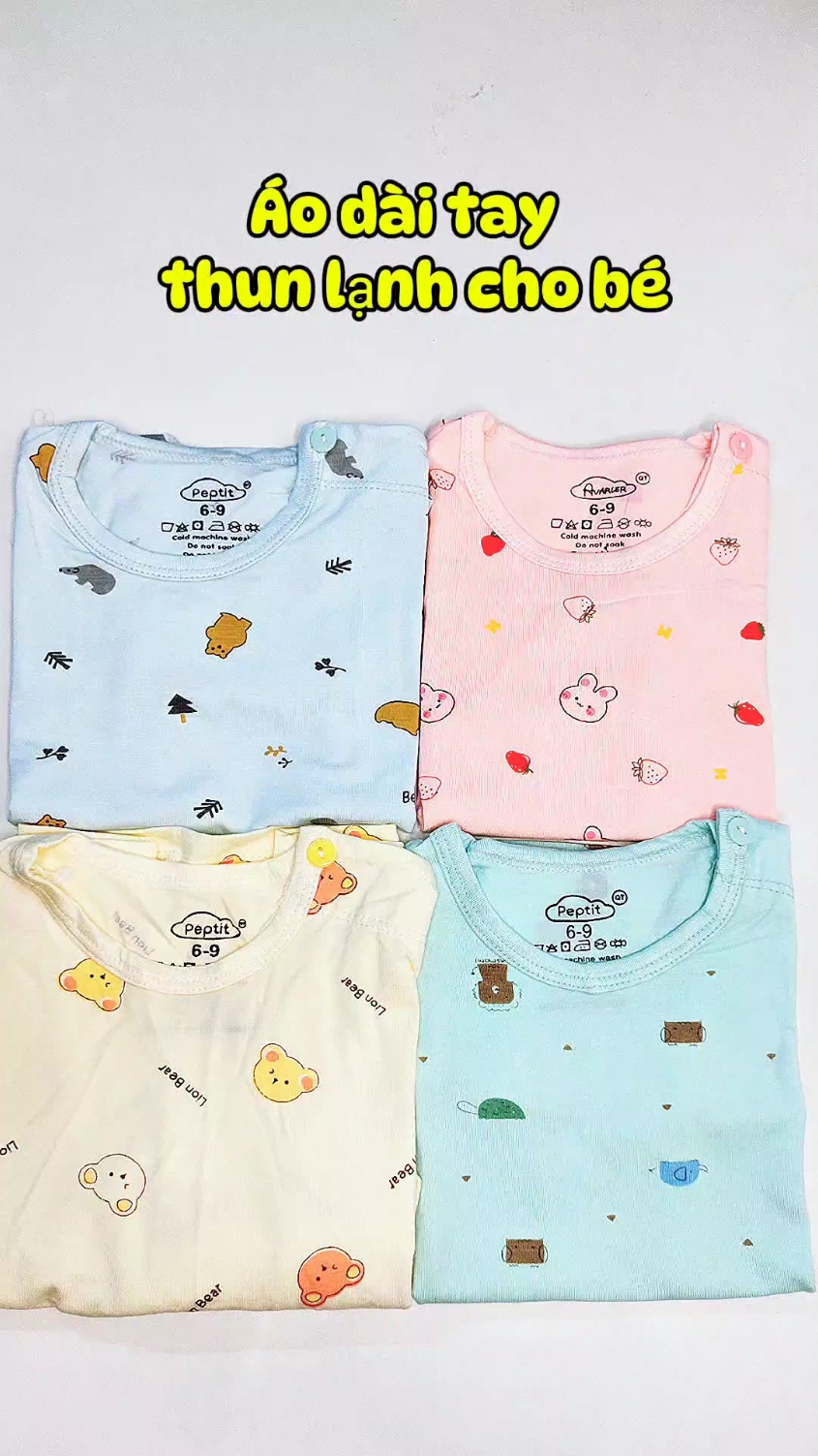 Áo tay dài cài vai thun lạnh cho bé#aocaikhuytruoc #aocaivaichobesosinh #aothunlanhchobe #xuhuongtiktok #xh 