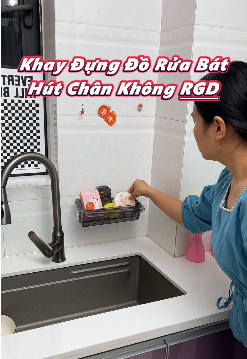 Khay đựng đồ rửa bát gắn tường hút chân không của shop @Rừng Gia Dụng 2 #housecare #runggiadung2 #sanphamxuhuong #xuhuongtiktok #khaydedobonrua #giadedobonrua 