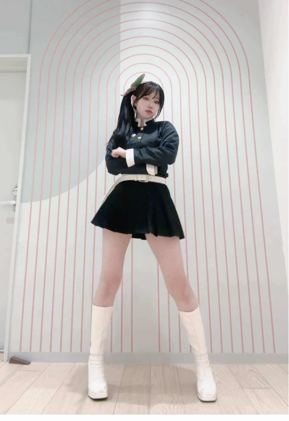 スカートの短い栗花落カナヲのコスプレです　#추천 #fyp #骨格ウェーブ 