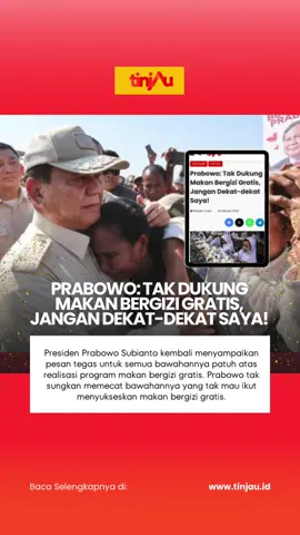 Presiden Prabowo Subianto kembali menegaskan bahwa semua bawahannya harus patuh dalam merealisasikan program makan bergizi gratis. Prabowo siap memecat siapa pun yang tidak mendukung kesuksesan program tersebut. #Prabowo #MakanBergiziGratis #ProgramPemerintah #Kepatuhan #PolitikIndonesia  