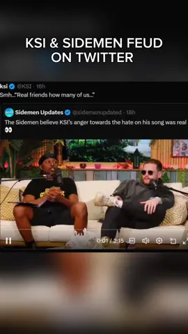 KSI & Sidemen FEUD On Twitter #ksi #sidemen #ksiandsidemen #feudontwitter #twitter #x #clips #ksiclips #clip #videoclips #videoclip #fyp 