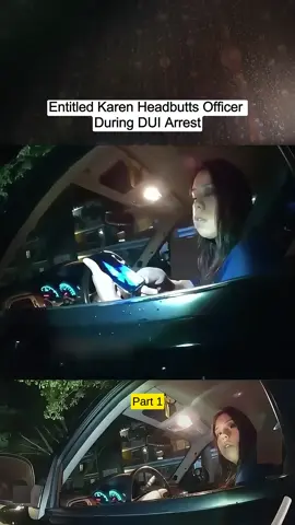 Entitled Karen Headbutts Officer During DUI Arrest - Part 1/2 #cops #police #crime #copsoftitktok #bodycam