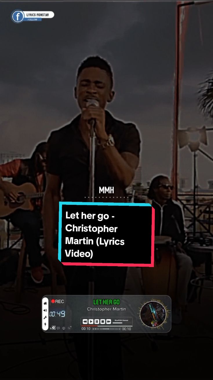 SONG: Let her go ARTIST: Christopher Martin  #lethergo #christopermartin #lethergochristopermartin #mashup #riddim #raggae #jamaicantiktok🇯🇲viral #jamaicanmusic #dmontylyrics #lyricsmonstar #lyrics #Lyricsvideo #afrobeat #africanmusic  #concert #lyrics #trend #fyp #viral #foryou