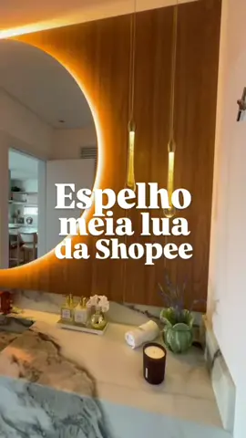 🛍 Achadinho da Shopee: Espelho meia lua Comente 