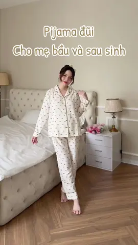 Pijama bầu và sau sinh, chất đũi mềm thoáng, nhẹ nhàng. Mẹ bầu hay mẹ bỉm mặc đều xinh lắm nè các mẹ #pijamabau #quanaobau #mebau #bimsua #mangthai #berong🐉 #aochoconti 