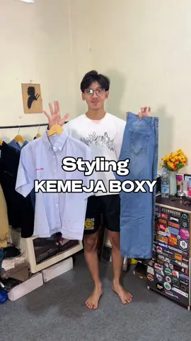 kece parah🔥 #kemejaboxy #kemejastripe #loosejeans #loosepants #jeans 