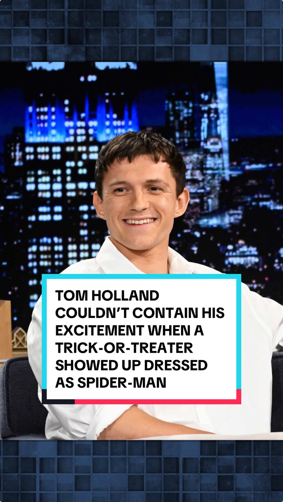 Tom Holland couldn’t contain his excitement when a trick-or-treater showed up to his house in a @Spider-Man Movie costume 🤣 #FallonTonight #TonightShow #TomHolland #SpiderMan #Avengers #JimmyFallon 