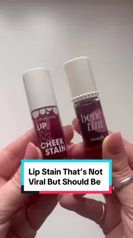 This @collectioncosmetics lip and cheek stain is only £3.99 compared to a way more expensive product for £31.50! Have you tried this affordable alternative yet? #affordablemakeup #superdrug #collectioncosmetics #lipstain #affordablelipstick #redlip 