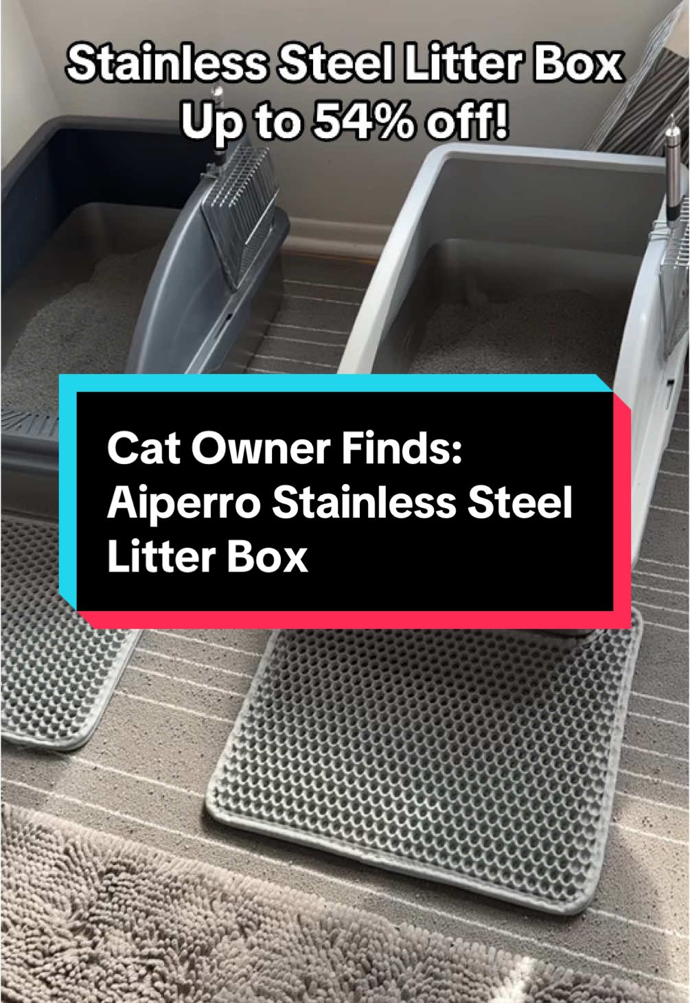 Level up your cat’s litter game! The Aiperro XL Stainless Steel Litter Box is odor-resistant, easy to clean and built to last. Perfect for your picky kitty! #litterbox #stainlesssteellitterbox #catlitterbox #catowner #catowners #catownerproblems #catownerslife #catsoftiktok #aiperrolitterbox #tiktokshopblackfriday #tiktokshopcybermonday 