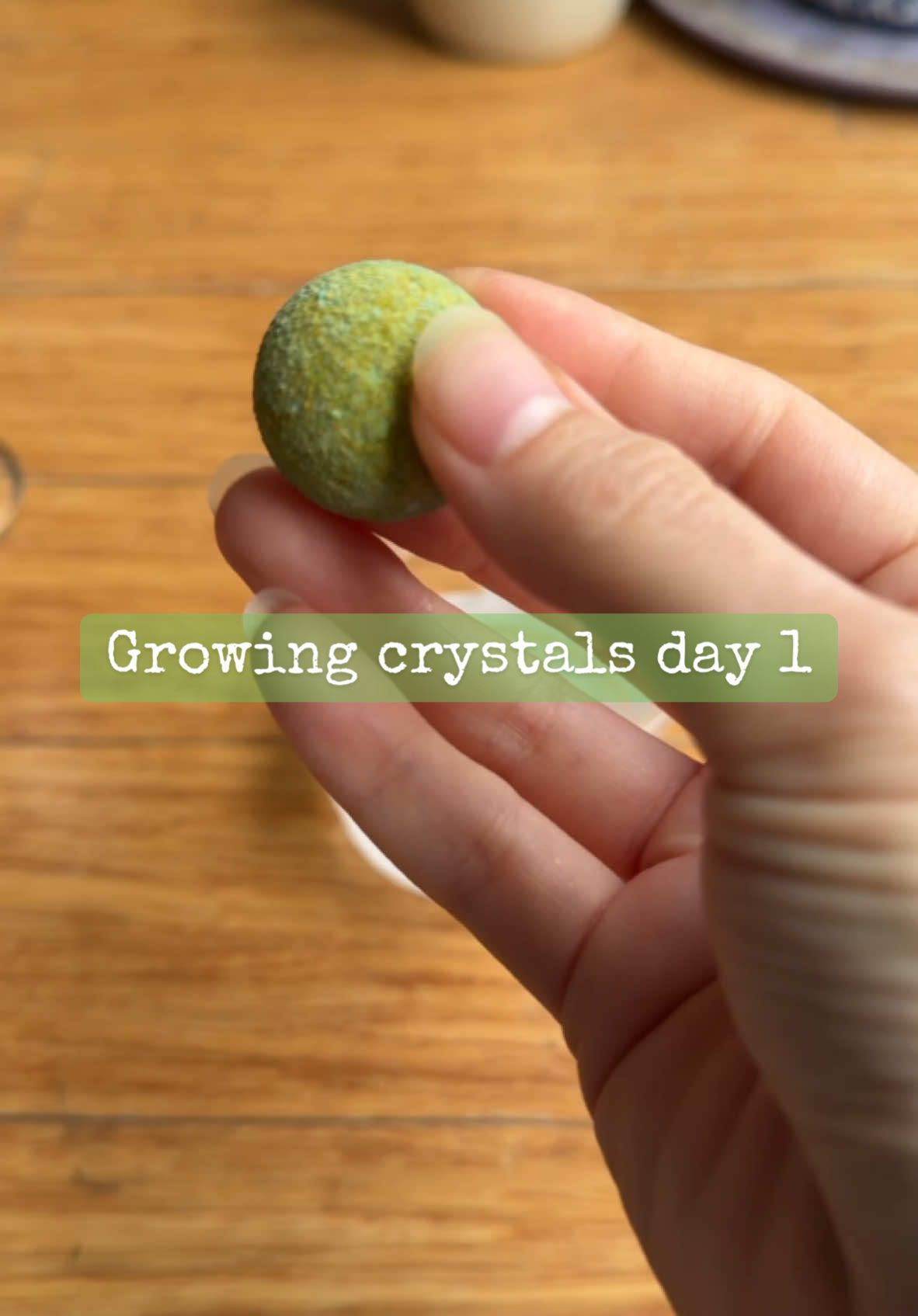 Crystals take millions of years to grow…but I’m growing one in 7 days I’ll do daily updates for the next 7 days! If you want to try this at home, the crystal growing kit is in my amazon shop! Link in my insta bio💚 And if you’re wondering how crystals even grow… the crystalline molecules released from the supersaturated solution will begin to attach to the crystal seed, which will gradually grow and form the beautiful greeny/bluey crystal.