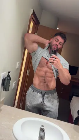 Too early for grey joggers? #greyjoggers #abs #muscle #explore 