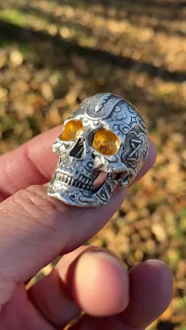 Tied Wind Skull Ring #sterlingsilverjewelry 