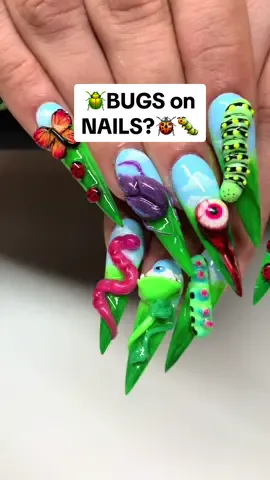🐛🐞Would you wear BUGS on your NAILS?😜💅🏼Set 4 queen @Theresa 🔥🔥inspired by Monster High Venus Mcflytrap 🌿 #3Dnails #3Dnailart #nailart #nailsart #nailtok #nailvideos #nailzbydev #nails #gelnails #nailartist #naildesigns #venusmcflytrap 