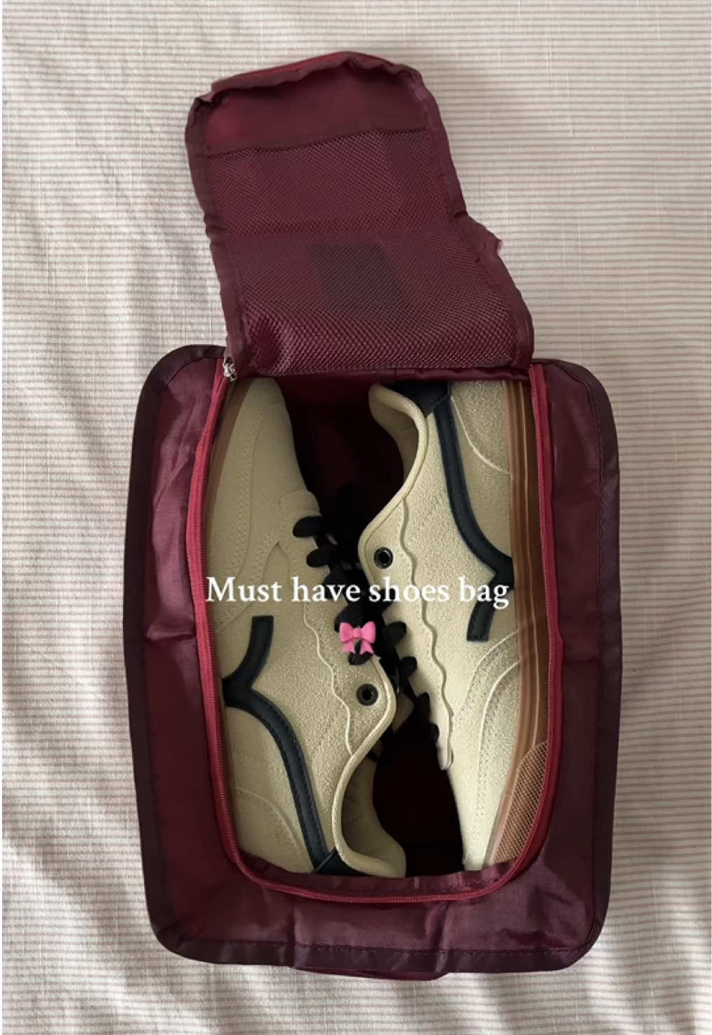 Senang bawak pgi travel or any sports outing 🎀 #shoesbag #organiserbag 