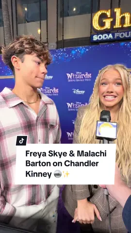 Freya Skye & Malachi Barton couldn’t be prouder cheering on their Zombies costar Chandler Kinney as she lights up the @Dancing with the Stars #DWTS stage! 🌟🪩#WizardsBeyondWaverly #DWTS #Zombies #chandlerkinney 