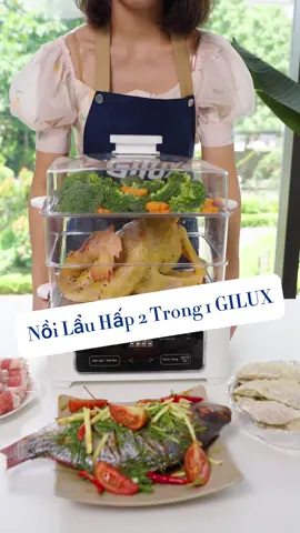 Hấp cả mâm cỗ tết với nồi Lẩu Hấp thuỷ nhiệt Gilux ,tổng dung thích nồi hấp 24Lit,dung tích lòng nồi 4 lít phù hợp gia đình 4-6 người .
