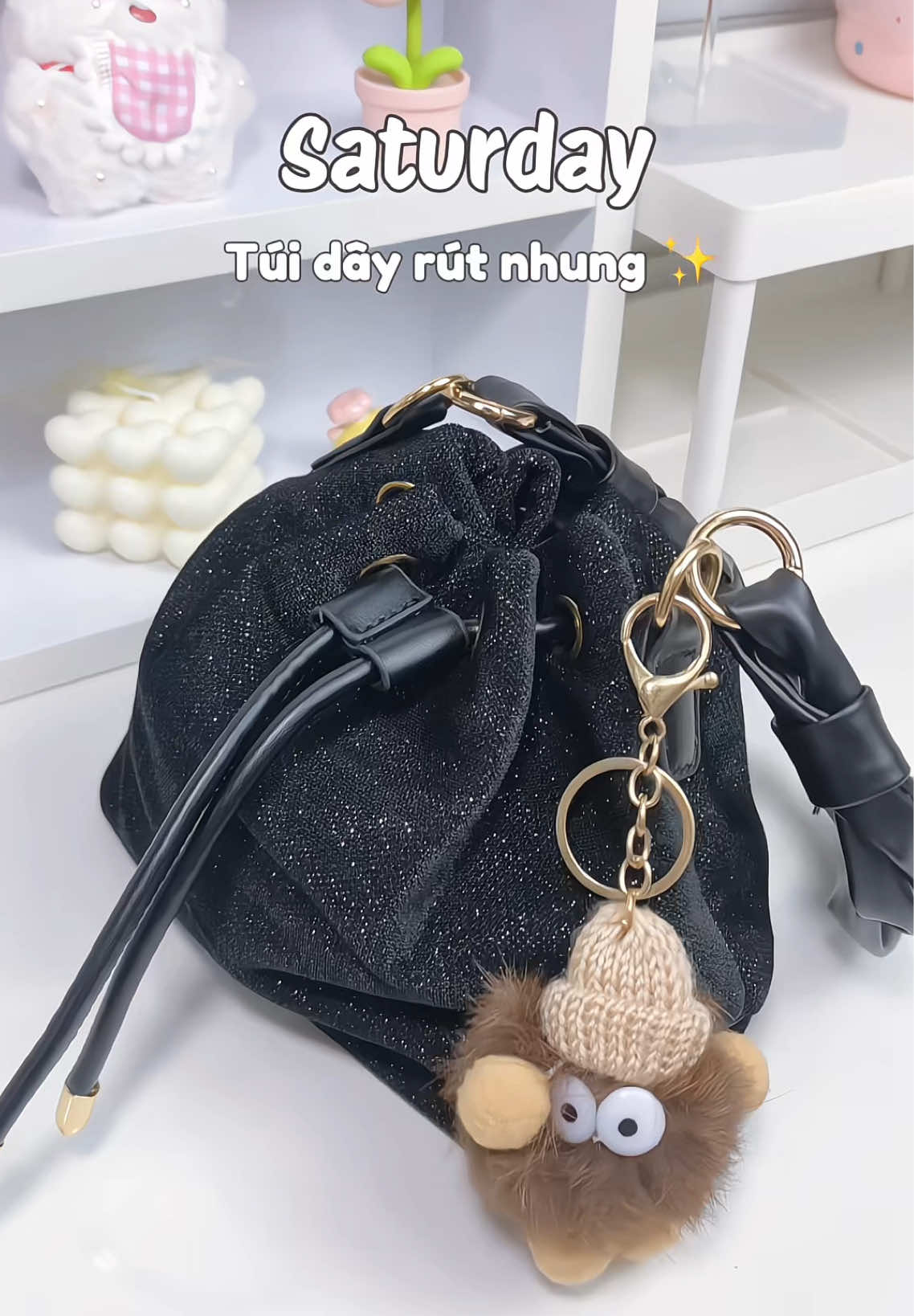 túi xách nhung dây rút bling bling đi date cực xinh 🎁#unboxing #unbox #saturday #tuixachnhung #tuidayrut #tuixachnu #tuixachquangchau #foryou #xh 
