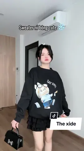 Sweater nỉ bông in hình đáng yêu #linhlipreview #thexide #sweater 