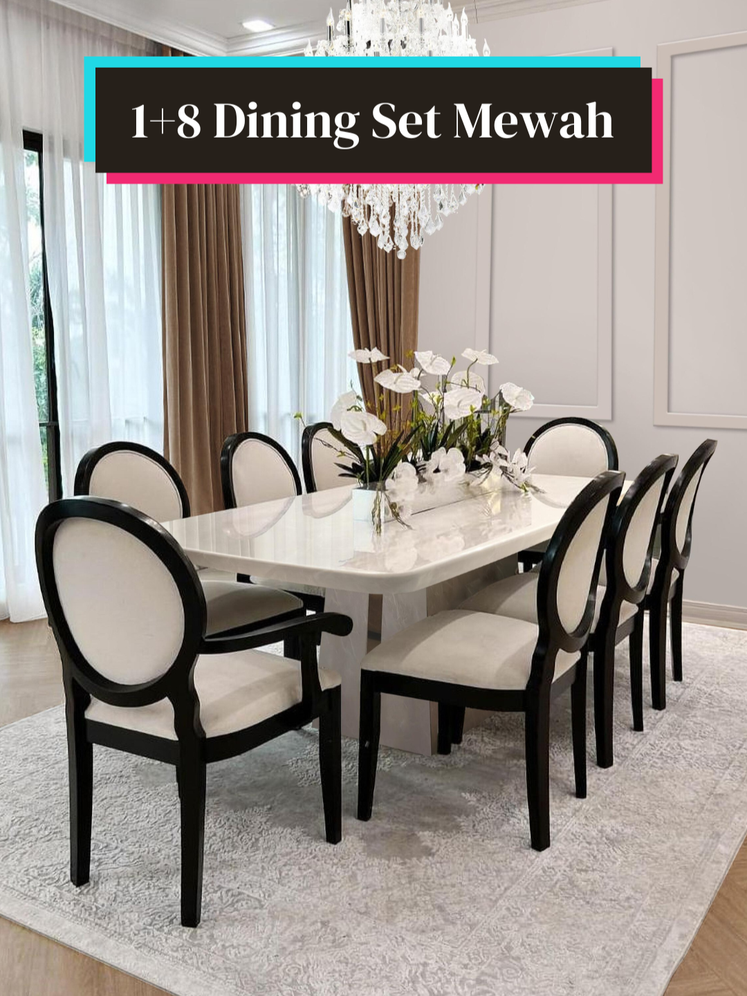 ✨New Arrival Dining Marble 1+8 seater, Modern dan Elegant✨ #perabotbahagia #bahagiafurniture #fypシ #fypage #fypdonggggggggggggシ#tiktokshop #sofa#perabot #Furniture #homedecor
