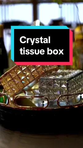 Crystal tissue box, tissue storage box, living room, cafe, furniture and decorative supplies#box #papertowel #storagebox #napkin #dispenser #cafe #decor 