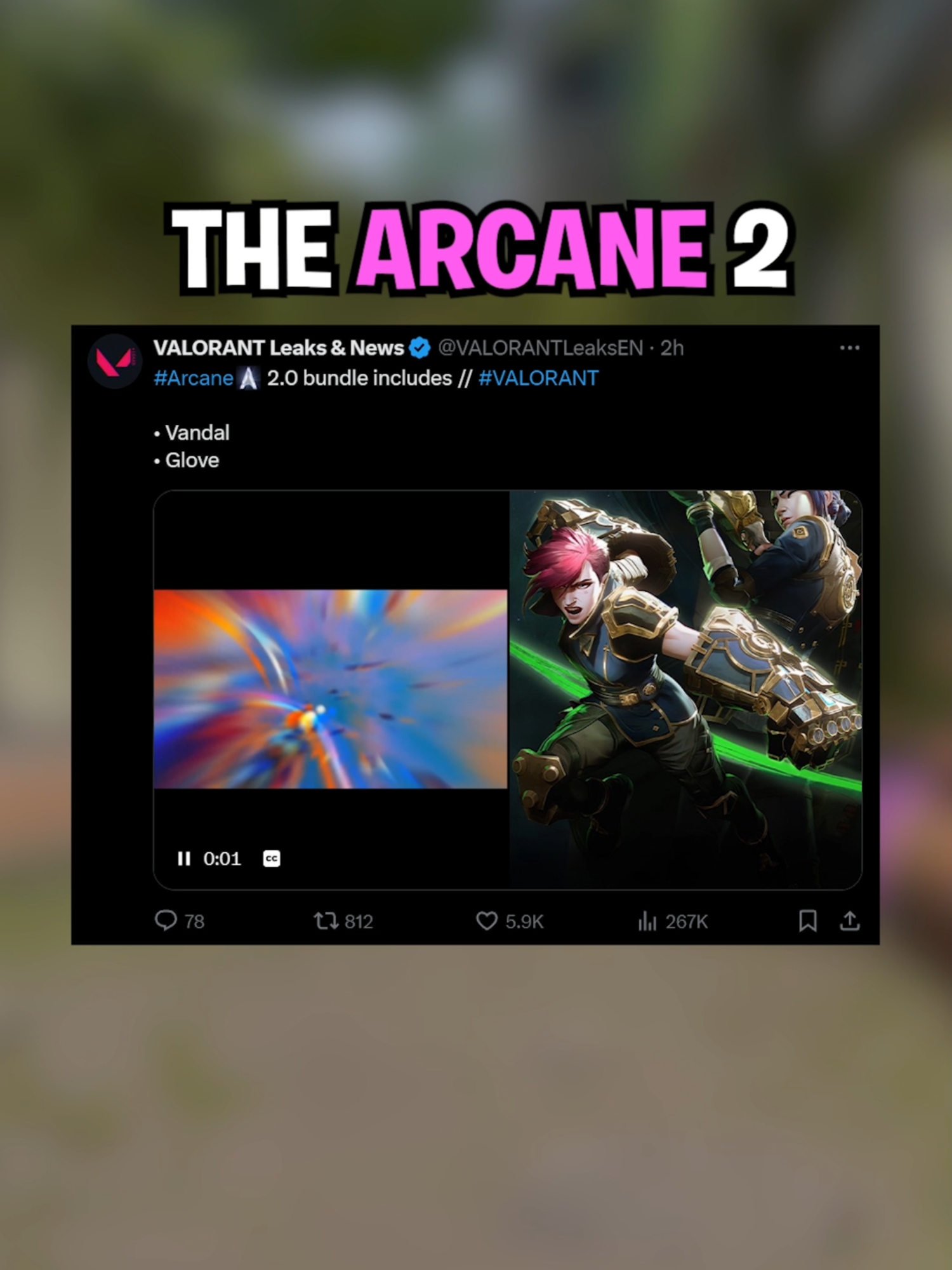 VALORANT's Arcane 2 Skin Bundle is set to contain a Vandal & Gauntlet Melee! #Valorant