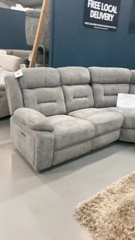 Large electric reclining corner sofa available for fast delivery.  #sofa #cornersofa #outlet #sofashop #greysofa #furniture 