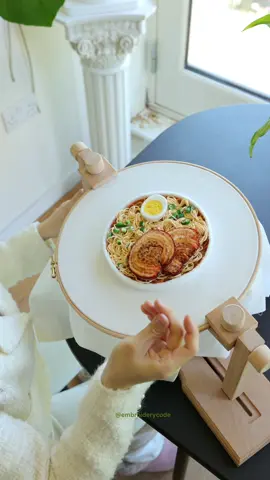 I so need some ramen right now! 😝 #ramen #ramennoodles #noodle #noodles #embroidery #3DEmbroidery #realisticart #3dart #creativeart #modernembroidery #handembroidery #craft #art #threadart #stitch #stitching 